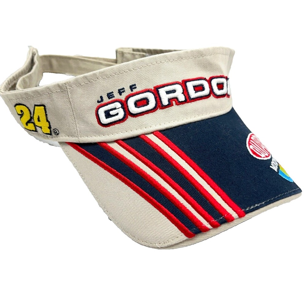 Vintage Jeff Gordon Hat Cap Sun Visor Nascar Racing Golf Adjustable Strap Back